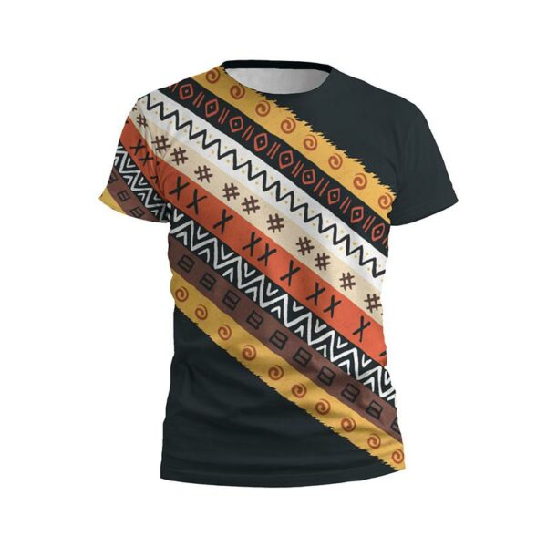 Футболка мужская спортивная с принтом «Этнический оранжевый узор. Ethnic orange pattern. Black»