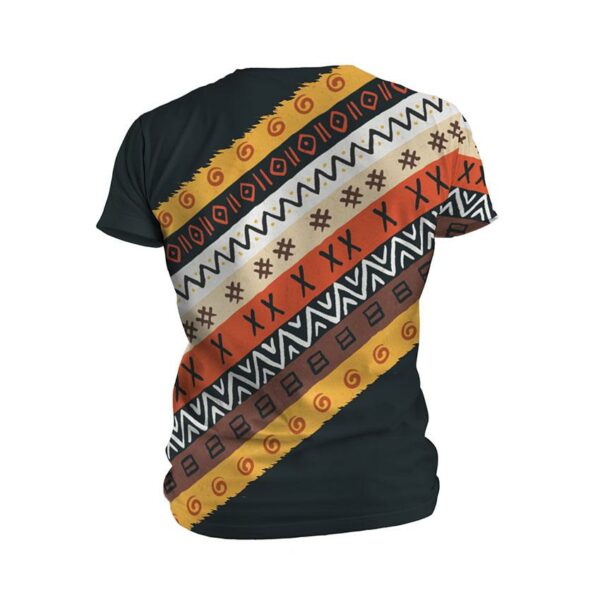 Футболка мужская спортивная с принтом «Этнический оранжевый узор. Ethnic orange pattern. Black»