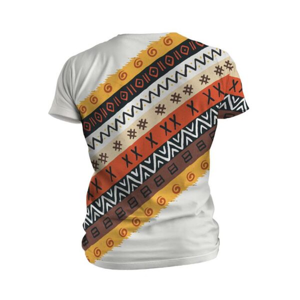 Футболка мужская спортивная с принтом «Этнический оранжевый узор. Ethnic orange pattern. White»
