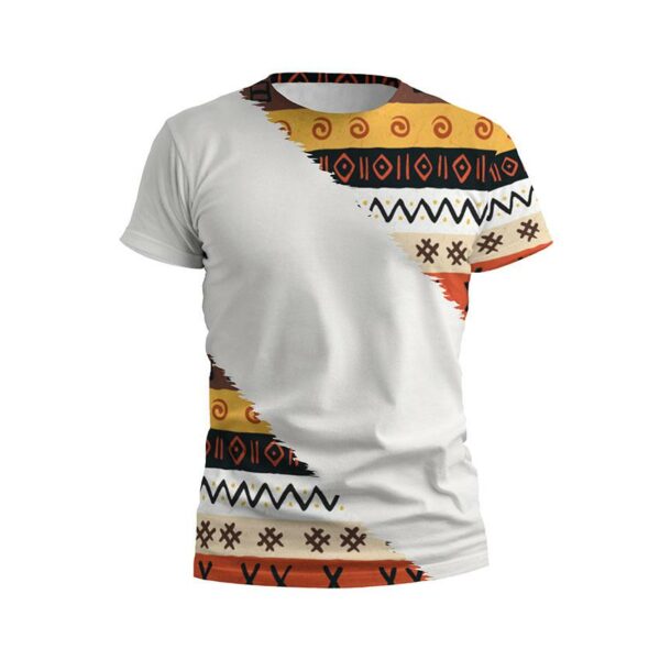 Футболка мужская спортивная с принтом «Этнический оранжевый узор. Ethnic orange pattern. White»