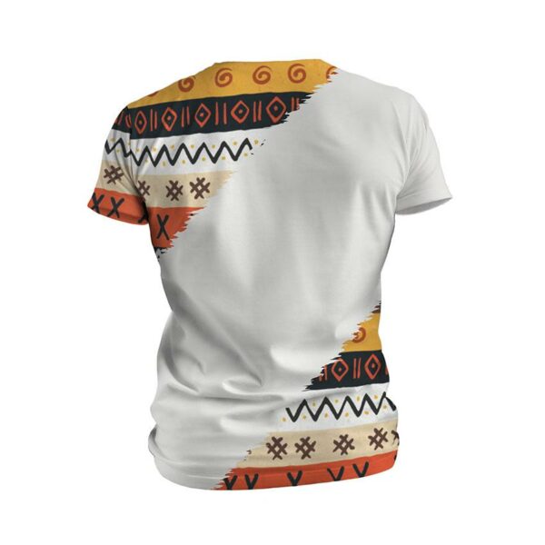 Футболка мужская спортивная с принтом «Этнический оранжевый узор. Ethnic orange pattern. White»