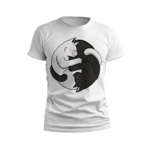 Футболка чоловіча спортивна з принтом «Коти Інь-Ян. Сats Yin and Yang»