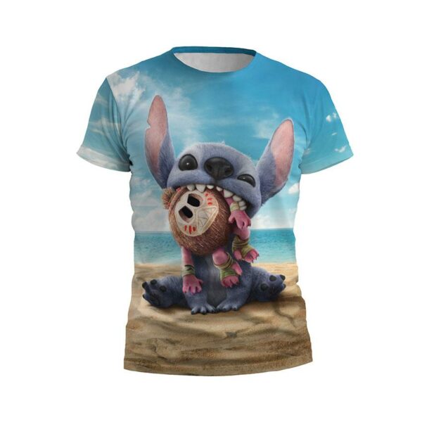 Футболка чоловіча спортивна з принтом «Ліло і Стіч. Пляжний Стіч. Lilo and Stitch. Beach Stitch»