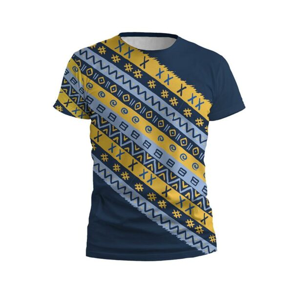 Футболка мужская спортивная с принтом «Национальный паттерн. National pattern. Blue»