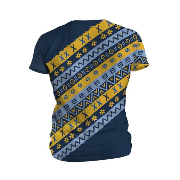 Футболка мужская спортивная с принтом «Национальный паттерн. National pattern. Blue»