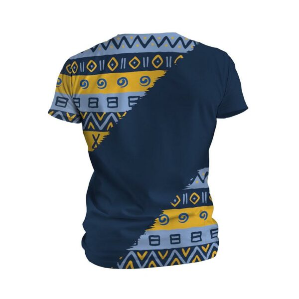 Футболка мужская спортивная с принтом «Национальный паттерн. National pattern. Blue»