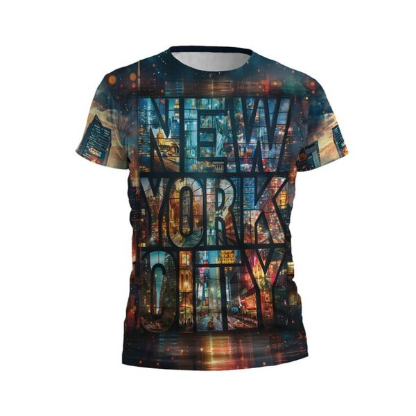 Футболка чоловіча спортивна з принтом «Нью-Йорк. Місто мрій. New York. City of Dreams»