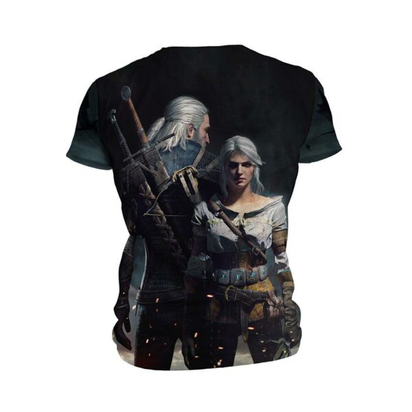 Футболка чоловіча спортивна з принтом «Відьмак 3. Геральт та Цірі. The Witcher 3. Geralt and Ciri»