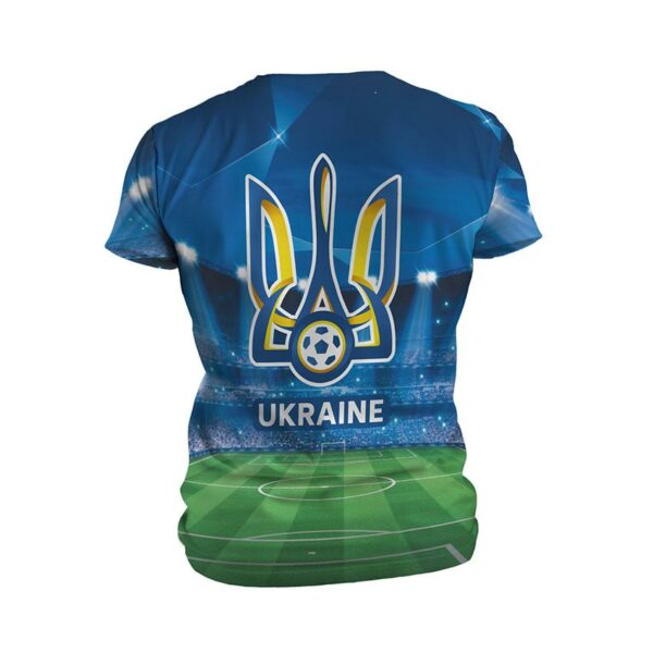 Футболка чоловіча спортивна з принтом «Збірна України з футболу. Нічний стадіон. Ukraine national football team. Night Stadium»