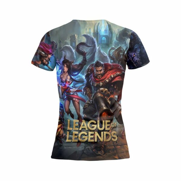 Футболка жіноча спортивна з принтом «Ліга Легенд. Фентезі битва. League of Legends. Fantasy Battle»