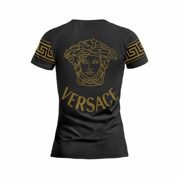 Футболка женская спортивная с принтом «Версаче. Черный шик. Versace. Black Chic»