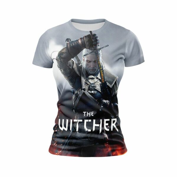Футболка жіноча спортивна з принтом «Відьмак. Мисливець на Монстрів. The Witcher. Monster Hunter»
