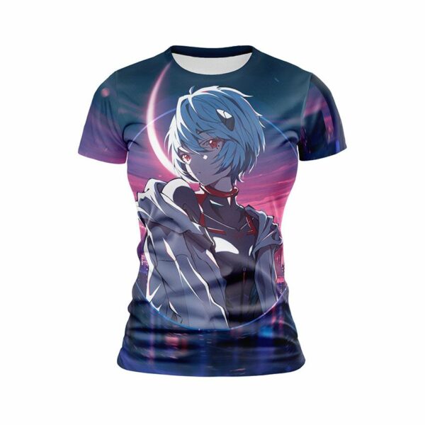 Футболка женская спортивная с принтом «Аянами Рэй. Евангелион. Ayanami Rei. Evangelion»