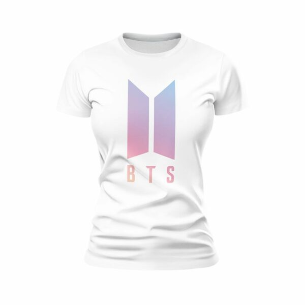 Футболка женская спортивная с принтом «БТС. Яркое лого. BTS. Bright logo»
