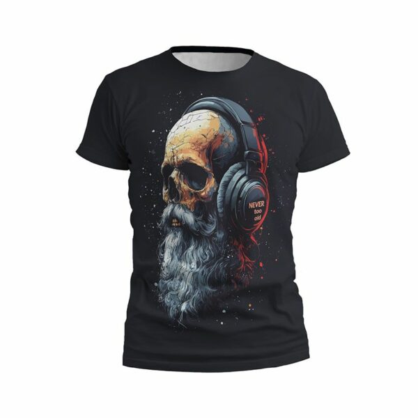 Футболка чоловіча спортивна з принтом «Музичний череп. Кольоровий. Music Skull. Color»
