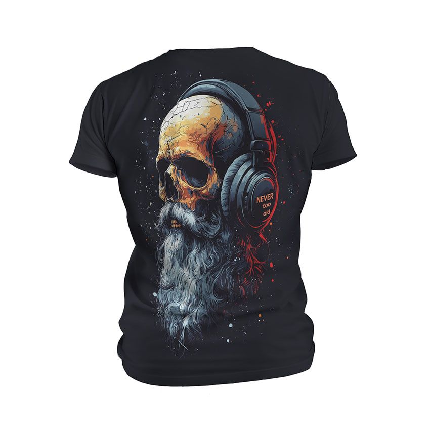 Футболка мужская спортивная с принтом «Музыкальный череп. Цветной. Music Skull. Color»