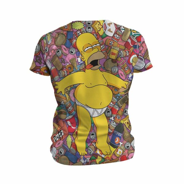 Футболка чоловіча спортивна з принтом «Сімпсони. Гомер з пончиками. The Simpsons. Homer with donuts»