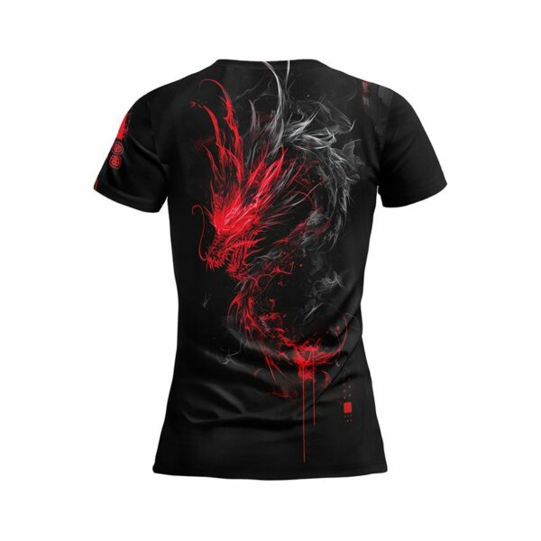 Футболка женская спортивная с принтом «Китайский красный дракон. Chinese Red Dragon»