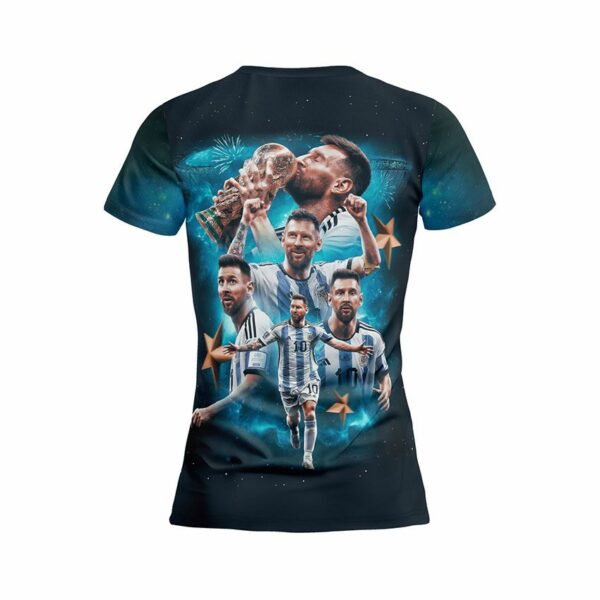 Футболка жіноча спортивна з принтом «Мессі. Шлях до слави. Messi. Road to Glory»