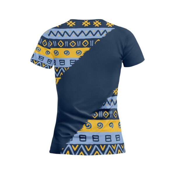 Футболка женская спортивная с принтом «Национальный паттерн. National pattern. Blue»