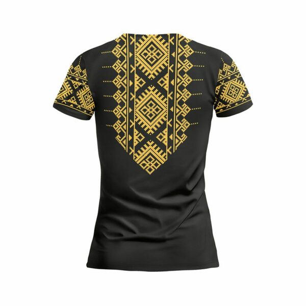 Футболка жіноча спортивна з принтом «Вишиванка. Українська міць. Embroidery. Ukrainian Strength»