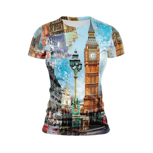 Футболка женская спортивная с принтом «Биг-Бен. Лондонский стиль. Big Ben. London Style»