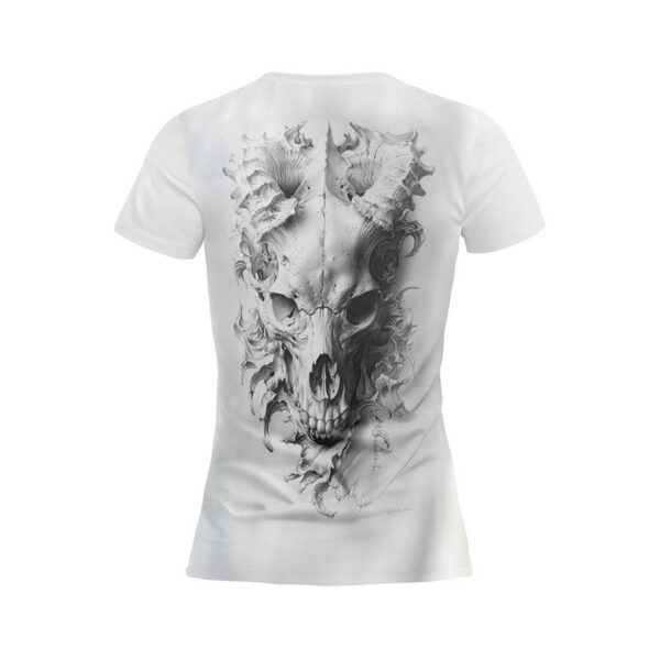 Футболка женская спортивная с принтом «Череп демона. Demon Skull»