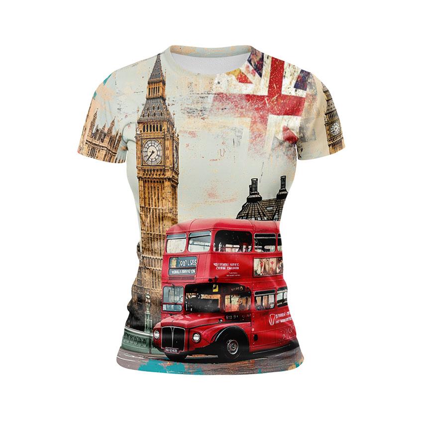 Футболка жіноча спортивна з принтом «Лондон. Вінтажний стиль. London. Vintage style»