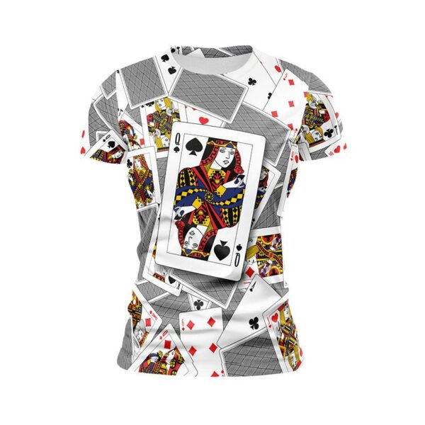 Футболка женская спортивная с принтом «Пиковая дама. Карты хаоса. Queen of Spades. Cards Chaos»