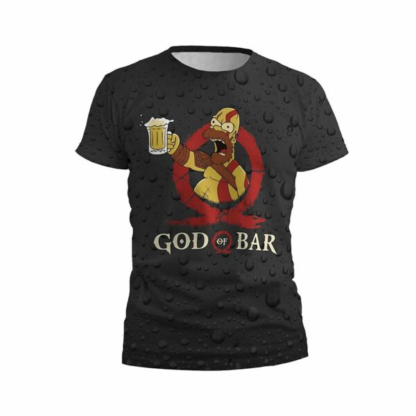 Футболка чоловіча спортивна з принтом «Гомер з пивом. Кратос. Homer with Beer. Kratos»