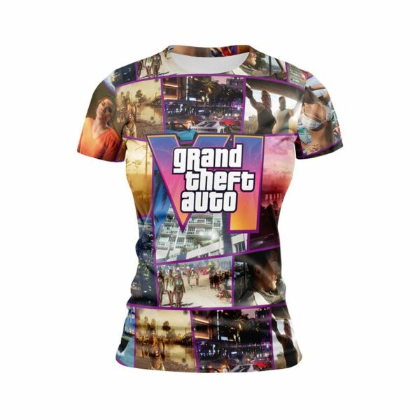 Футболка женская спортивная с принтом «ГТА. Компьютерная игра. Grand theft auto. Computer Game»