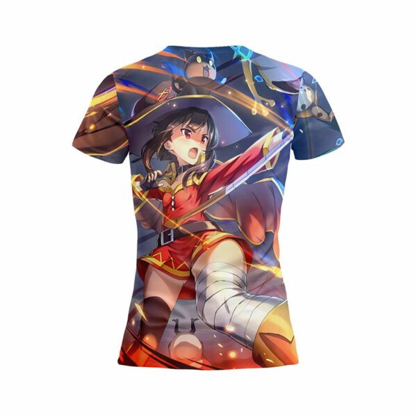 Футболка женская спортивная с принтом «Мегумин в бою. Коносуба. Megumin in battle. Konosuba»