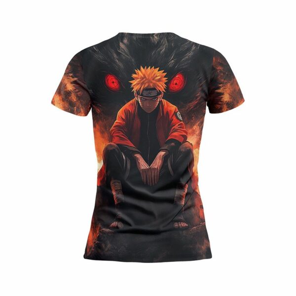 Футболка женская спортивная с принтом «Наруто. Сила огня. Naruto. Fire Power»