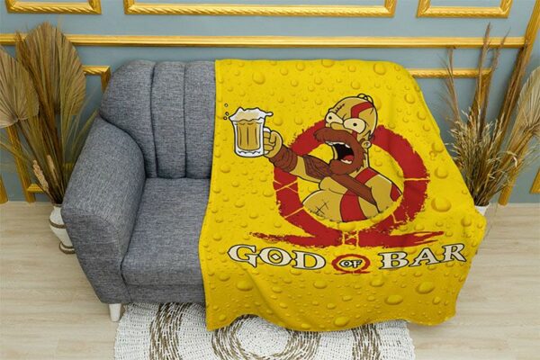 Плед «Гомер з пивом. Кратос. Homer with Beer. Kratos»