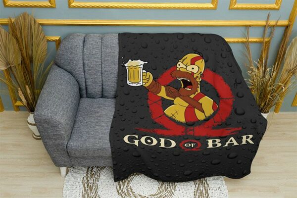 Плед «Гомер з пивом. Кратос. Homer with Beer. Kratos»