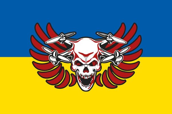 Прапор батальйону безпілотних систем 44 ОМБр СВ ЗСУ синьо-жовтий