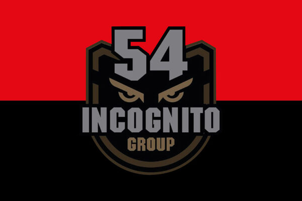 Флаг батальона ударных БПЛА «Incognito» 54 ОМБр имени Ивана Мазепы ВСУ красно-черный