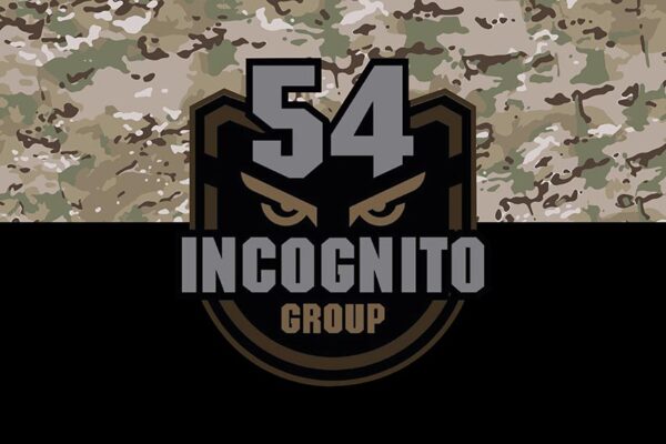 Флаг батальона ударных БПЛА «Incognito» 54 ОМБр имени Ивана Мазепы ВСУ камуфляж-черный