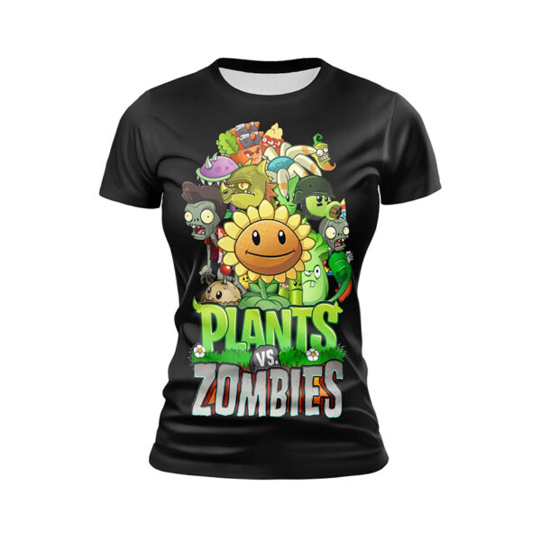 Футболка жіноча спортивна з принтом «Рослини проти зомбі. Армія саду. Plants vs. Zombies. Garden Army»