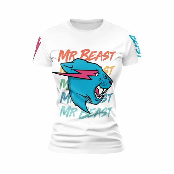 Футболка женская спортивная с принтом «Стиль Мистера Биста. MrBeast Style»