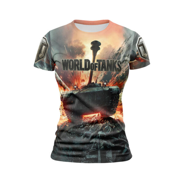 Футболка жіноча спортивна з принтом «Світ танків. Великий танк. World of Tanks. Big tank»