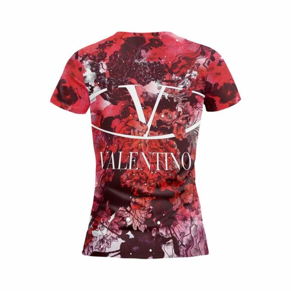 Футболка женская спортивная с принтом «Валентино. Красная абстракция. Valentino. Red Abstraction»