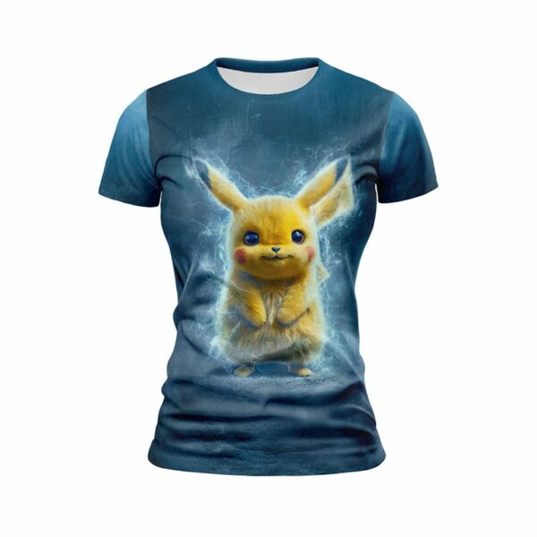 Футболка женская спортивная с принтом «Энергия Пикачу. Pikachu Energy»