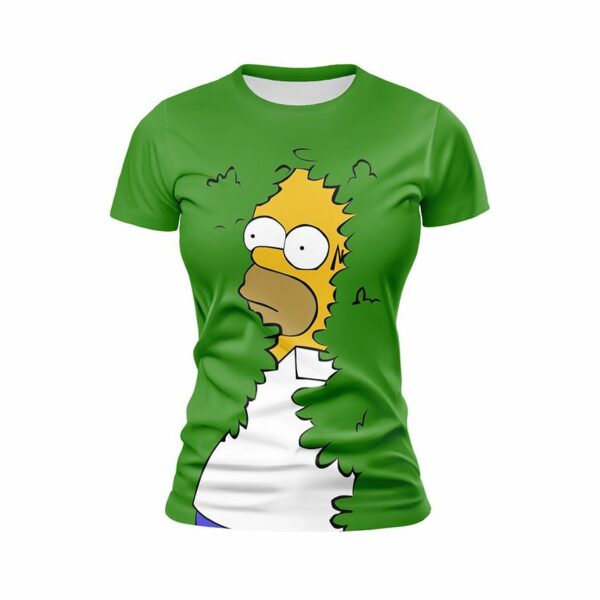 Футболка жіноча спортивна з принтом «Гомер Сімпсон. Хутко зник. Homer Simpson. Disappeared quickly. The Simpsons»