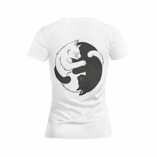 Футболка жіноча спортивна з принтом «Коти Інь-Ян. Сats Yin and Yang»