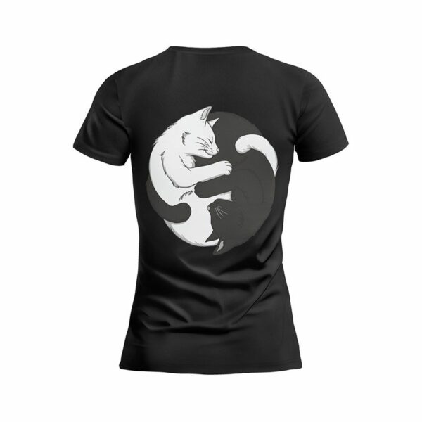 Футболка жіноча спортивна з принтом «Коти Інь-Ян. Сats Yin and Yang»