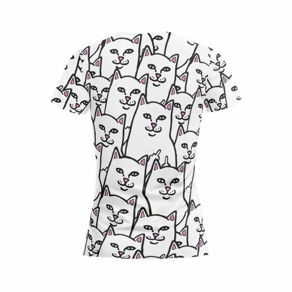 Футболка женская спортивная с принтом «Котик мем. Паттерн. Cat meme. Pattern»