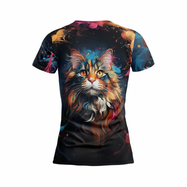 Футболка женская спортивная с принтом «Котик. Яркие цвета. Cat. Bright Colors»