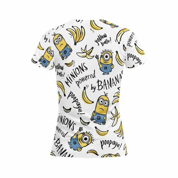 Футболка женская спортивная с принтом «Миньоны и бананы. Паттерн. Minions and bananas. Pattern»