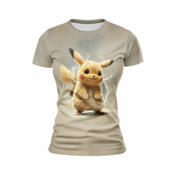 Футболка женская спортивная с принтом «Счастливый Пикачу. Happy Pikachu»
